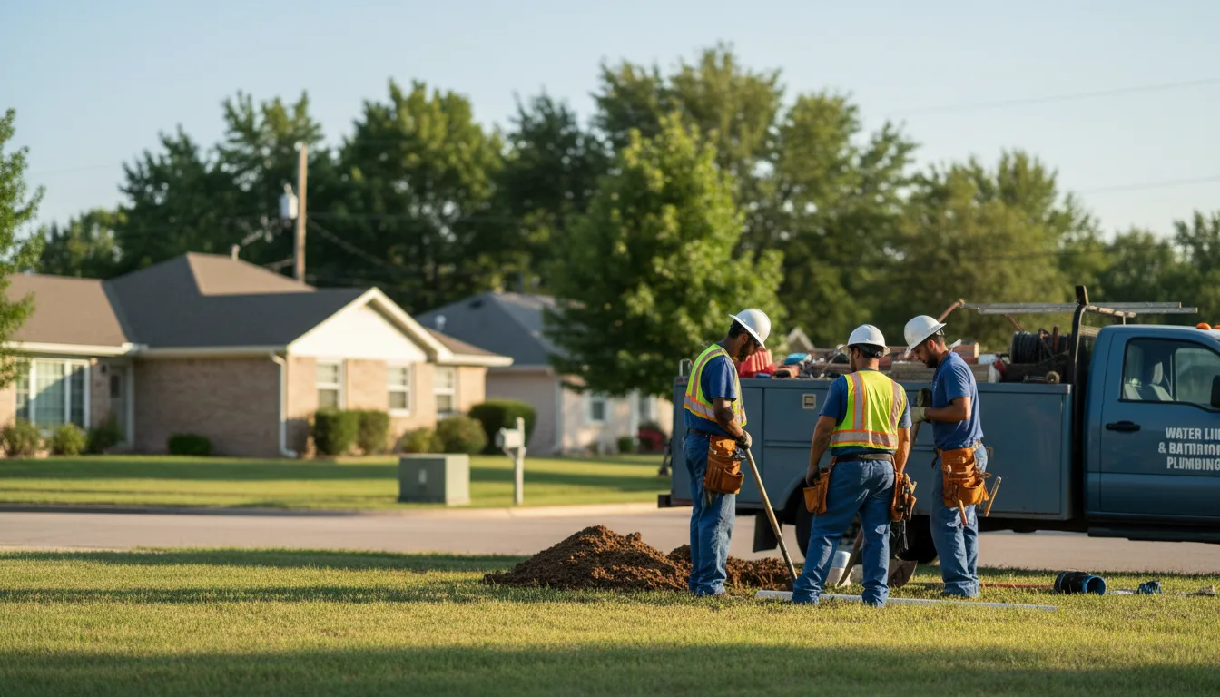 Residential water line and bathroom plumbing service in Ridgeville, IN
